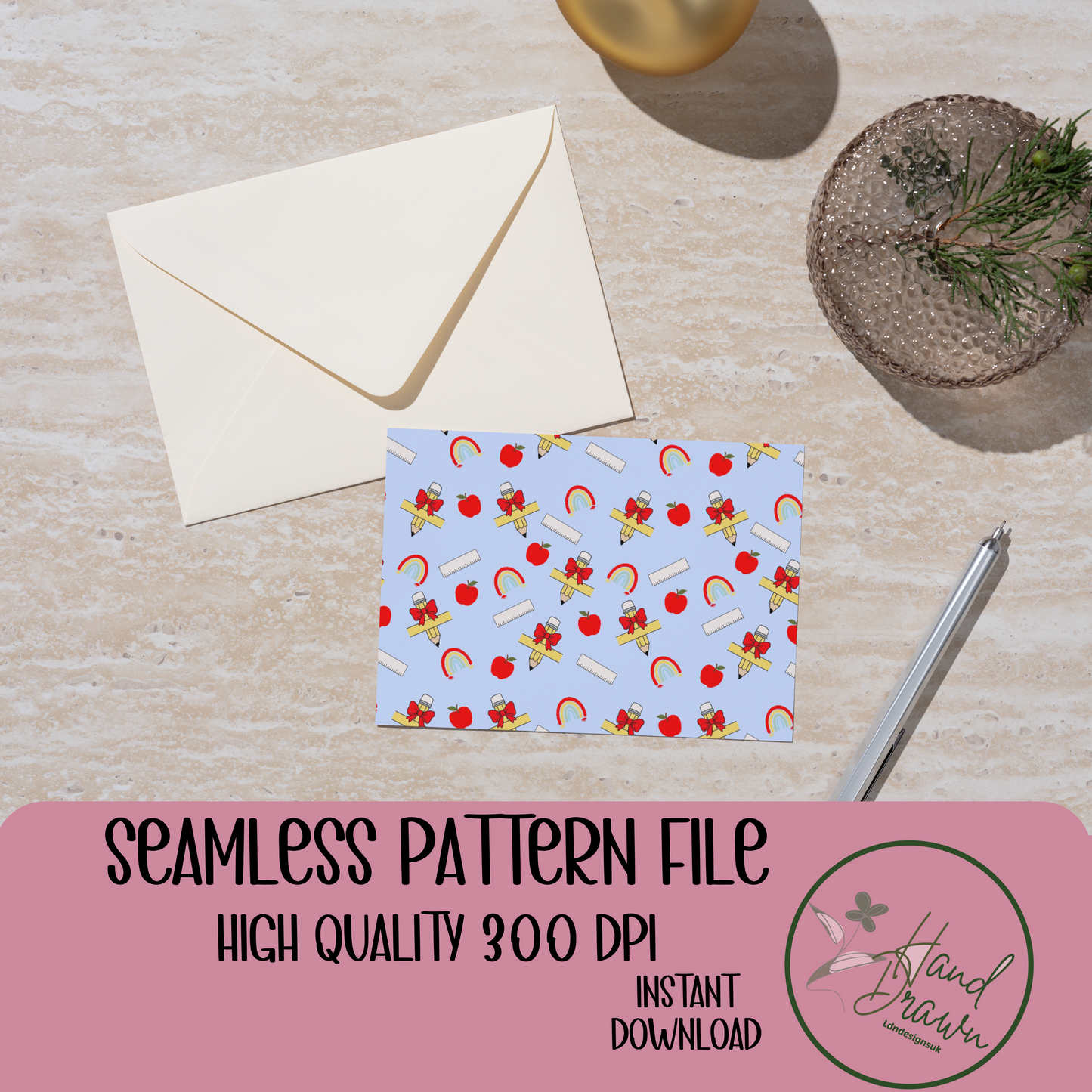 Teacher seamless pattern PNG DOWNLOAD