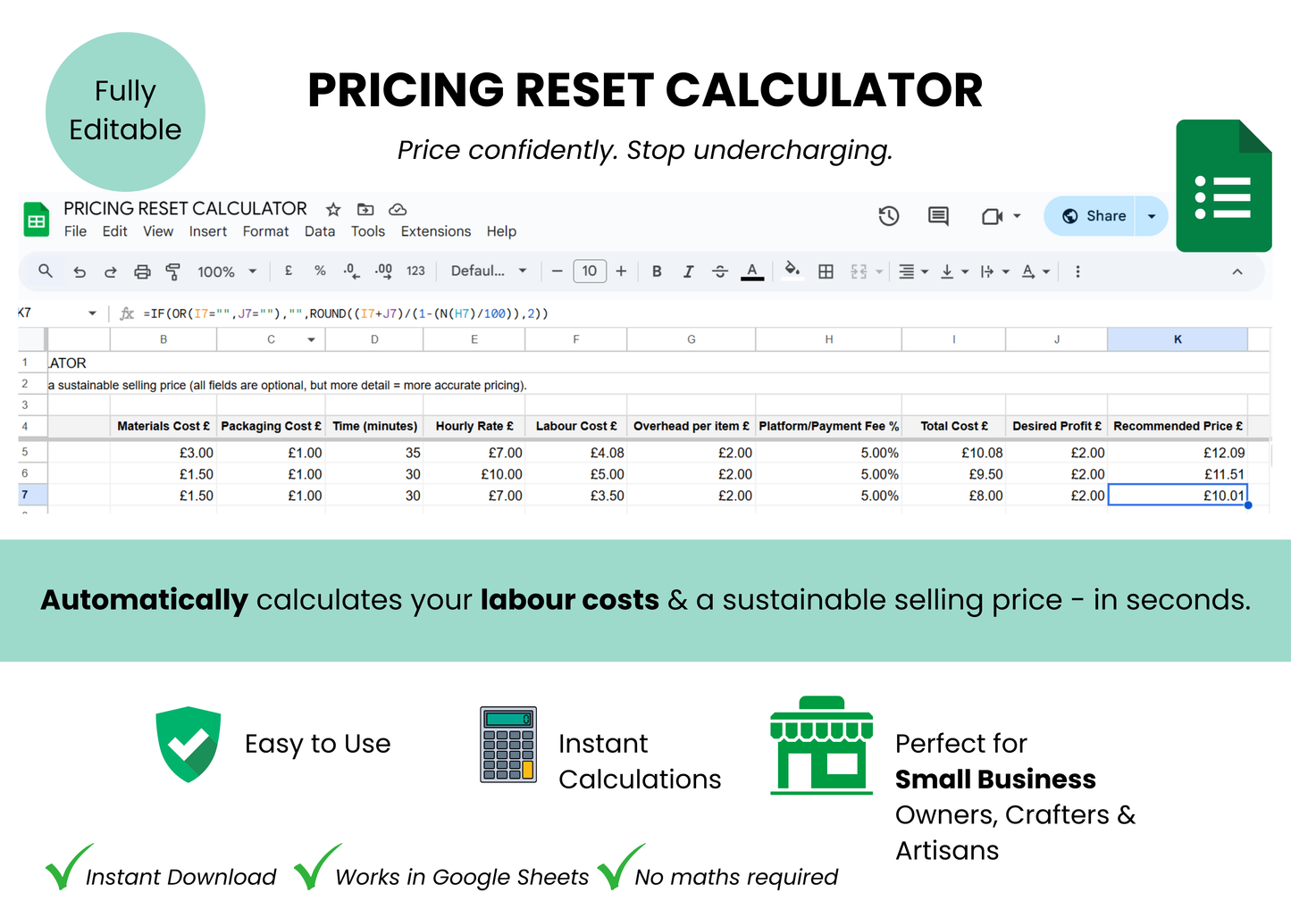 PRICING RESET CALCULATOR - Price Confidently & Stop Undercharging