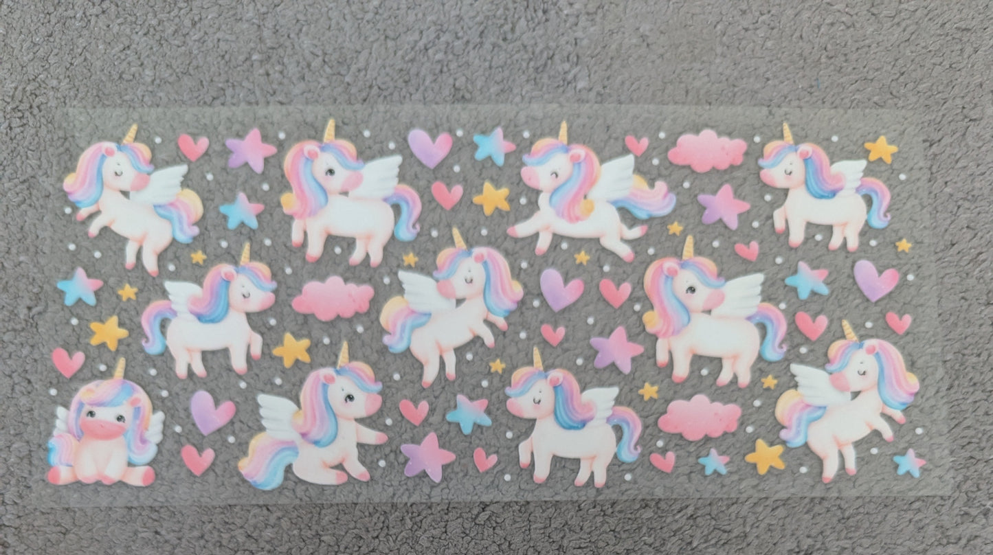 16oz straight UVDTF - unicorn