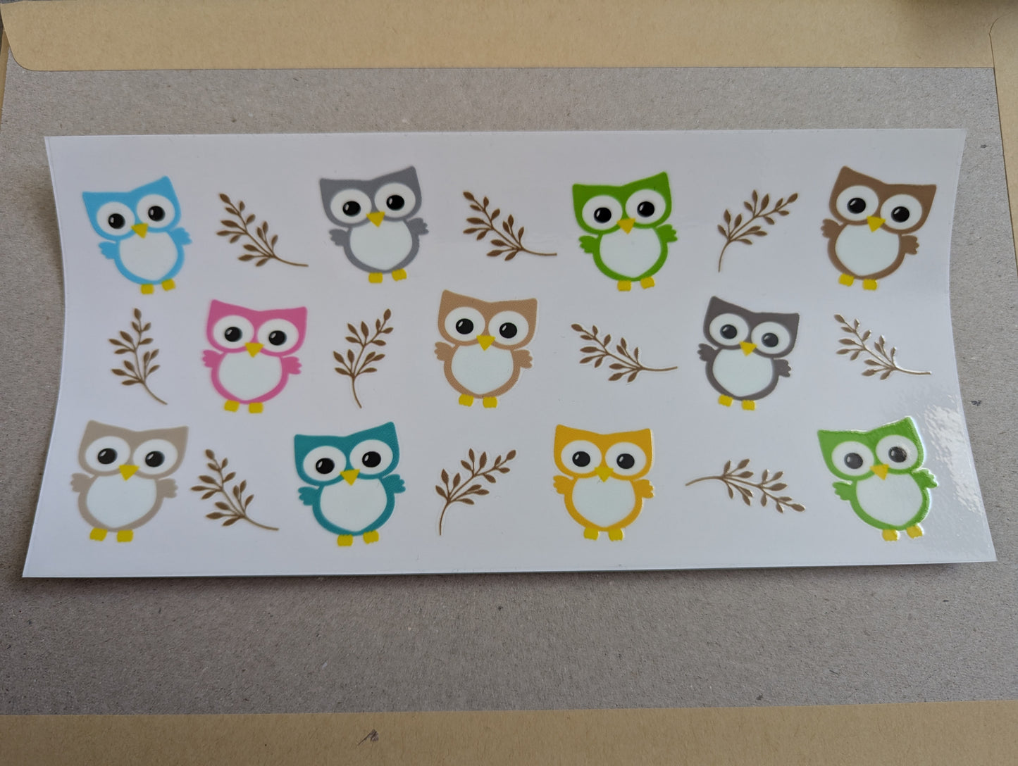 16oz straight UVDTF - owls