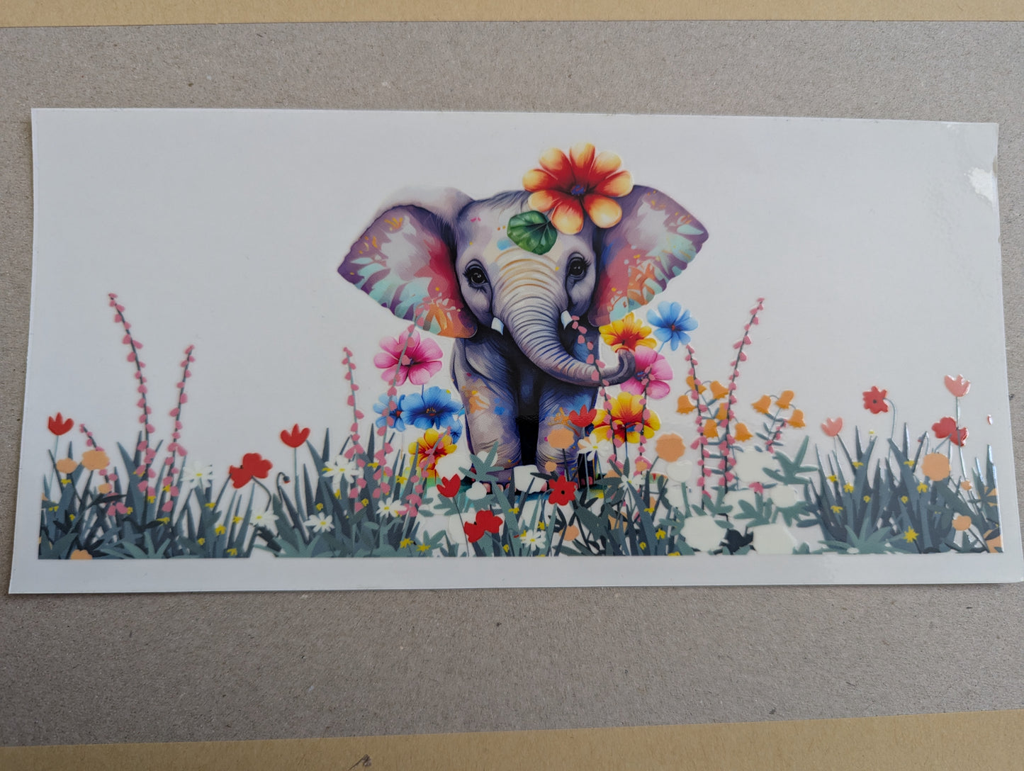 16oz straight UVDTF - elephant