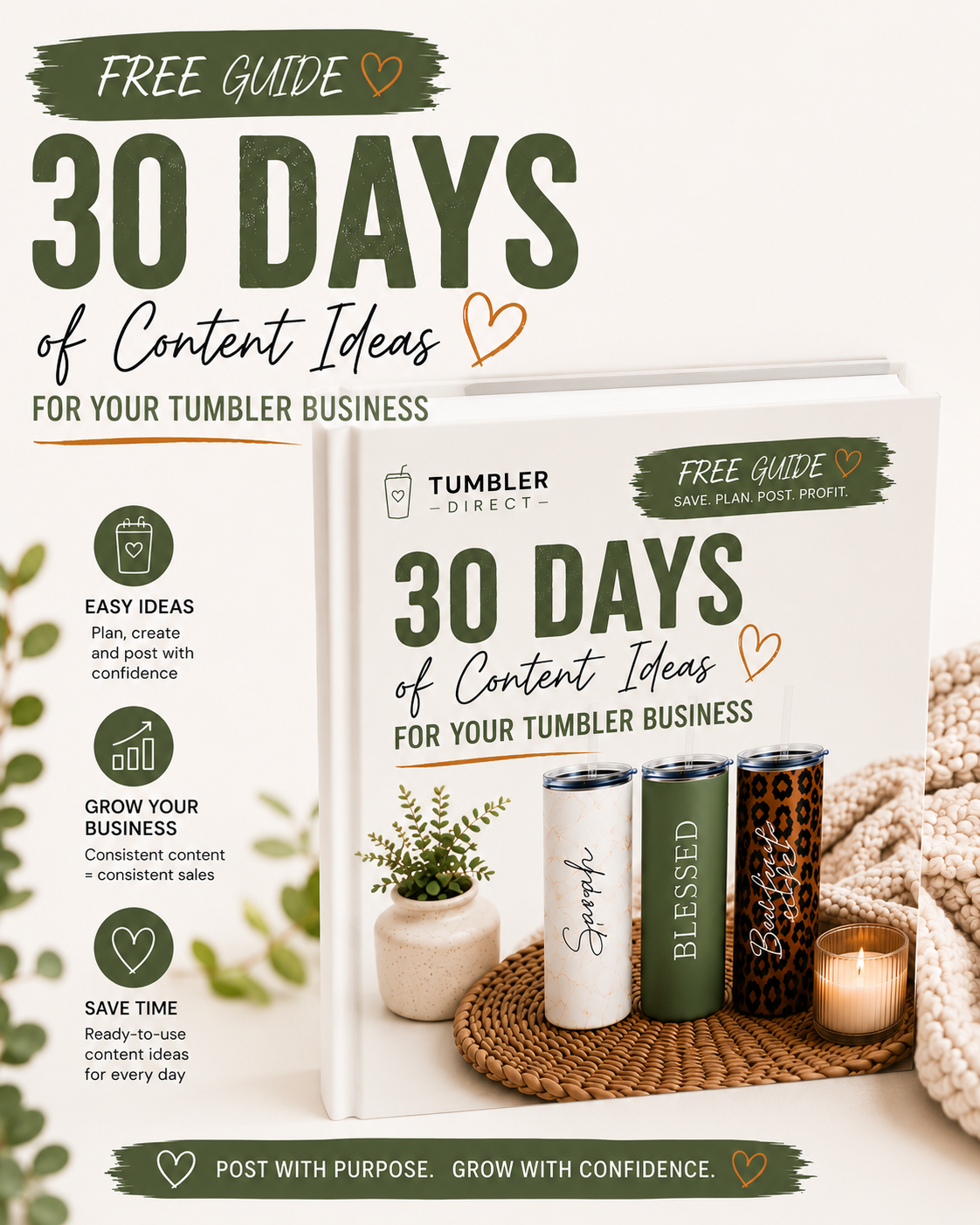 FREE 30 Days Of Content Ideas For Your Tumbler Business | Social Media Guide For Tumbler Sellers