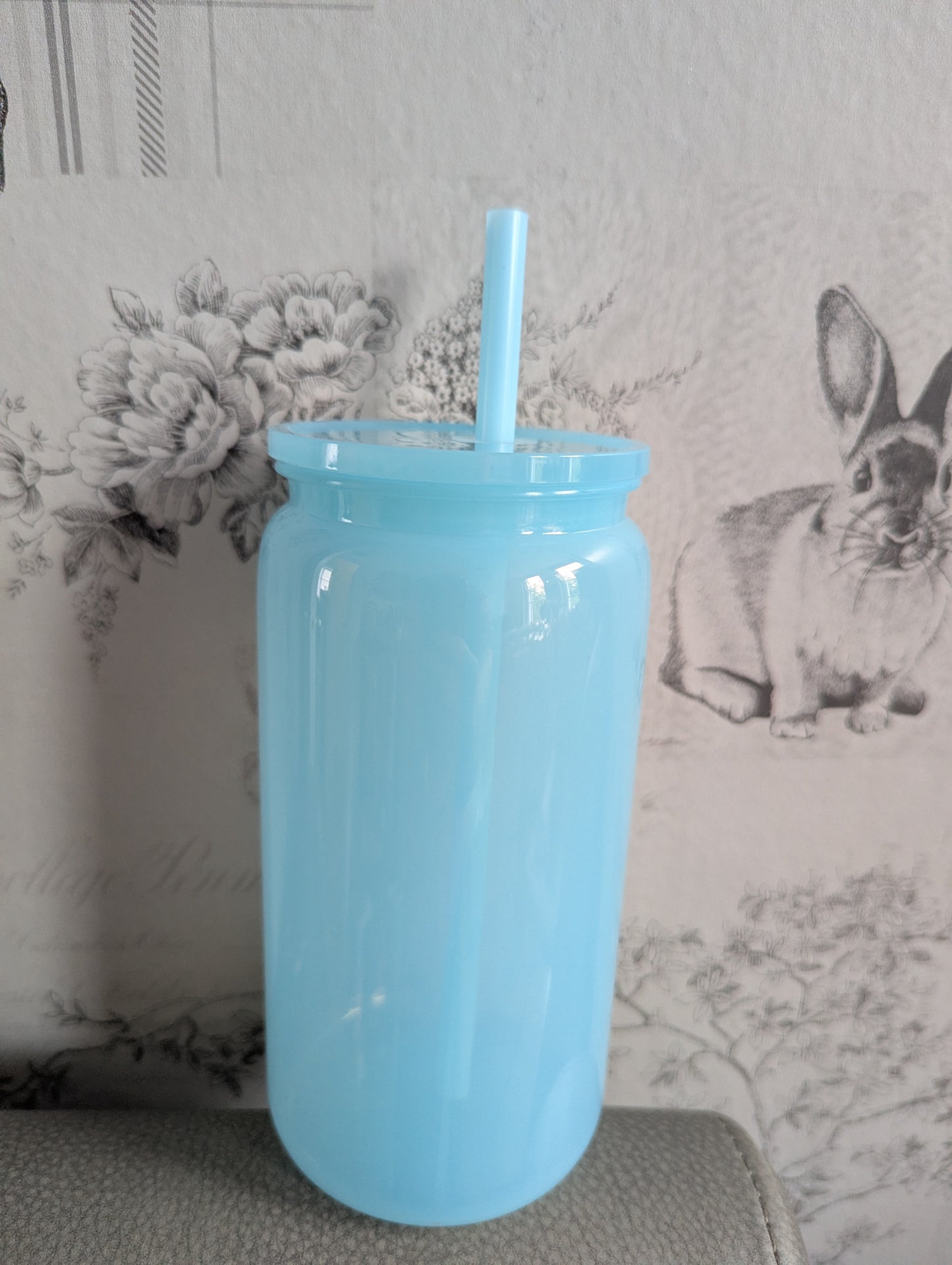 16oz FULL JELLY LIGHT BLUE Plastic Libbey Can Cups