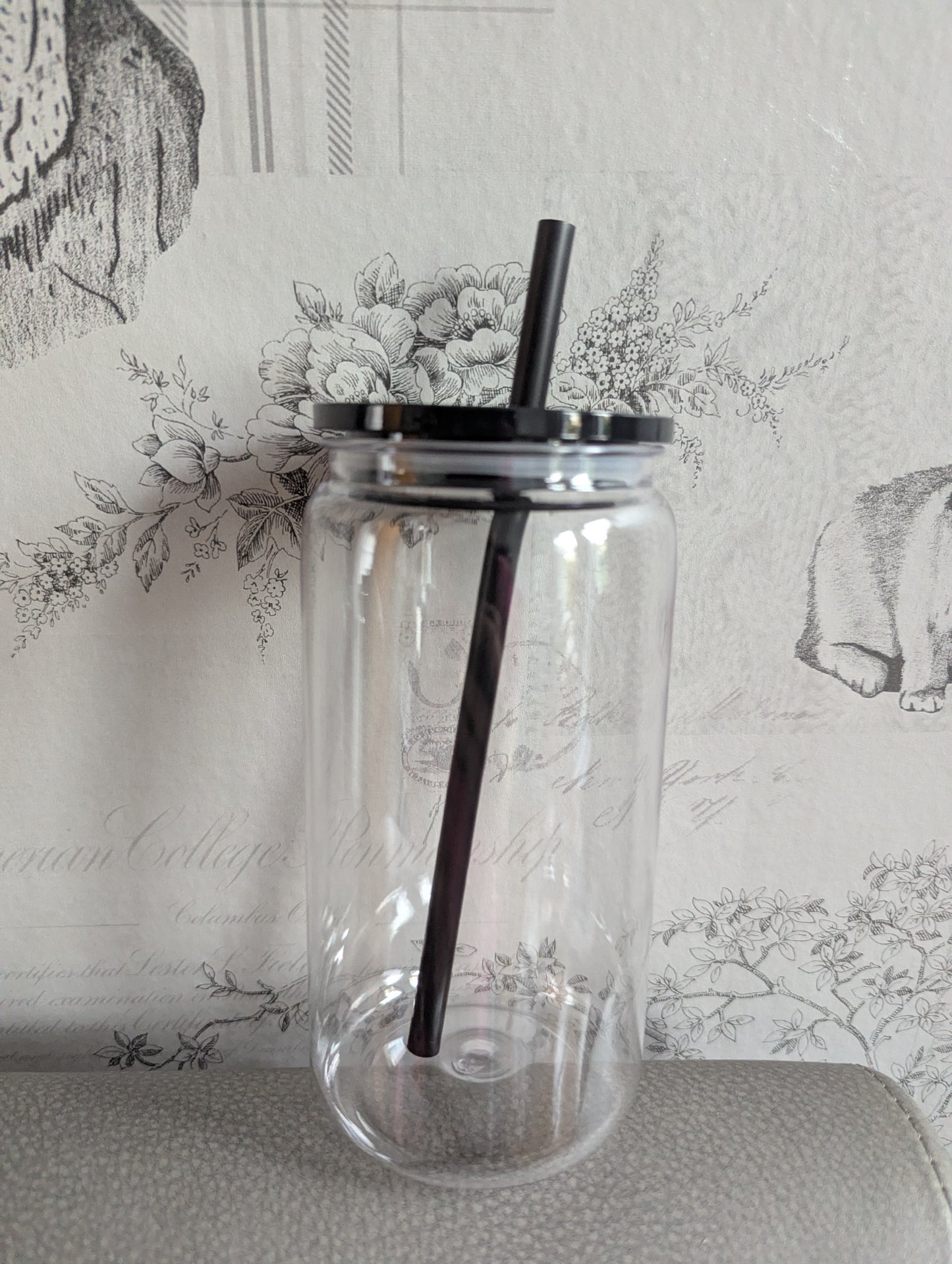 16oz Clear Black Plastic Libbey Can Cups