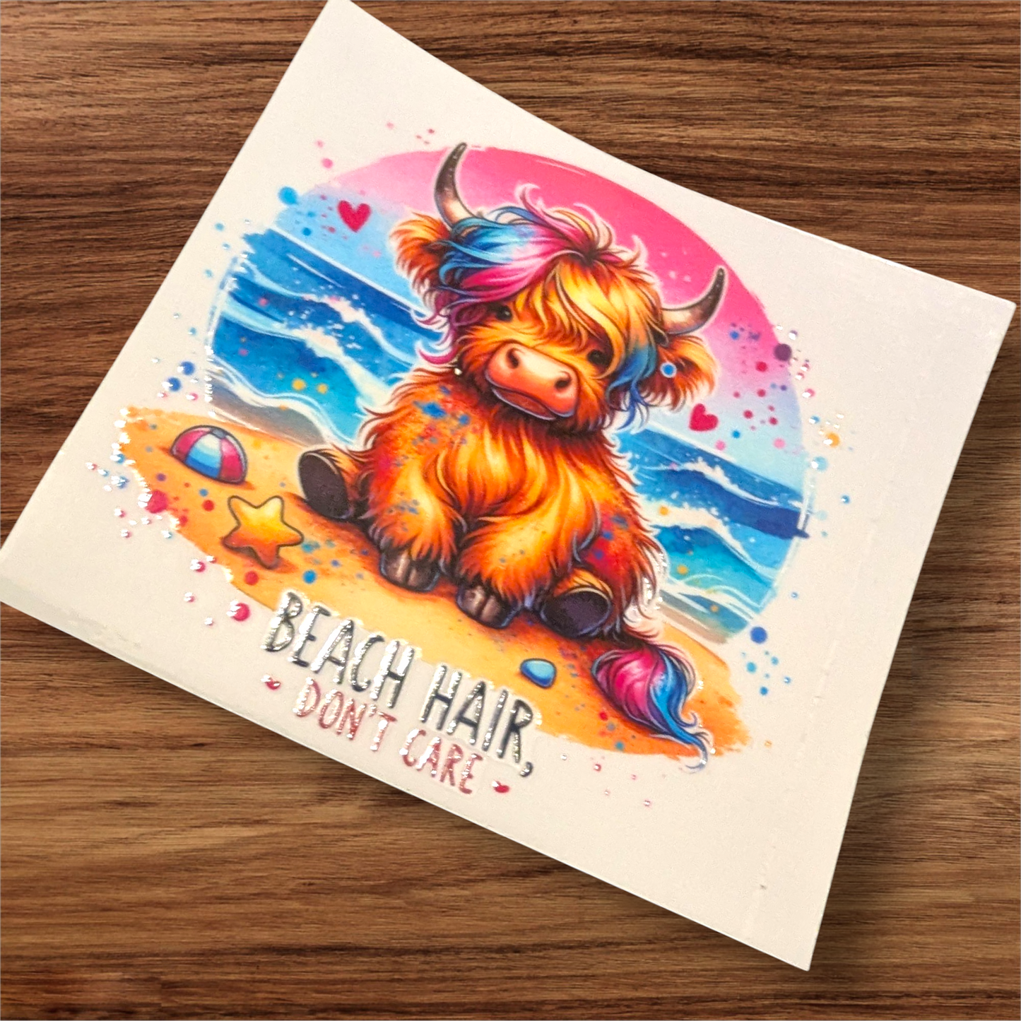 UVDTF Decal - cows - beach hair