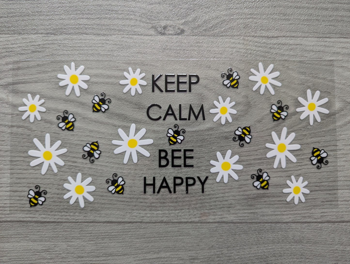 16oz straight UVDTF - bee happy