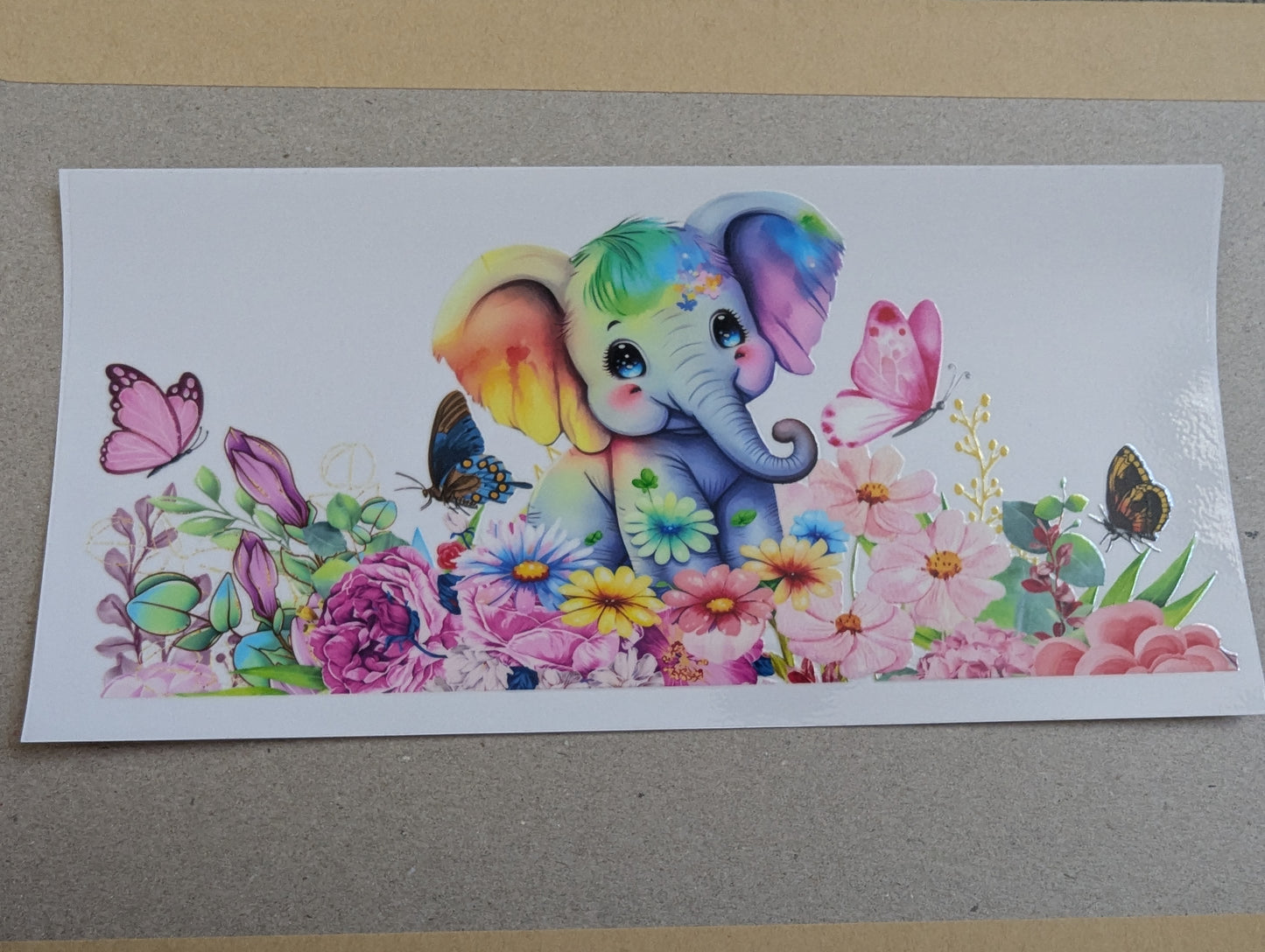 16oz straight UVDTF - elephant