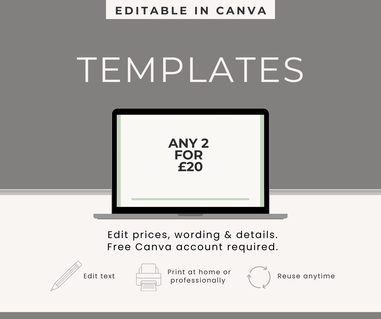 EDITABLE CRAFT FAIR SIGN TEMPLATES FOR CANVA | 15 MARKET & PRICE SIGNS