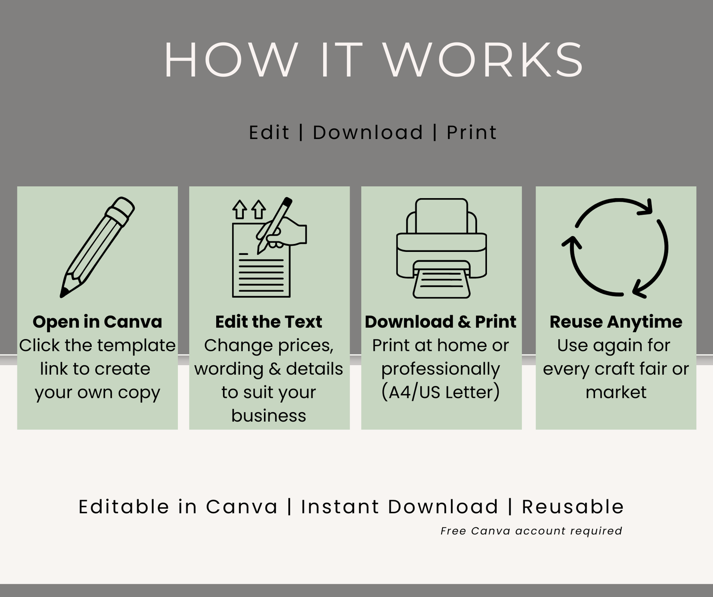 EDITABLE CRAFT FAIR SIGN TEMPLATES FOR CANVA | 15 MARKET & PRICE SIGNS