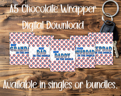 FATHER'S DAY CAPT. AM A5 CHOCOLATE WRAPPERS BUNDLE - DIGITAL DOWNLOAD
