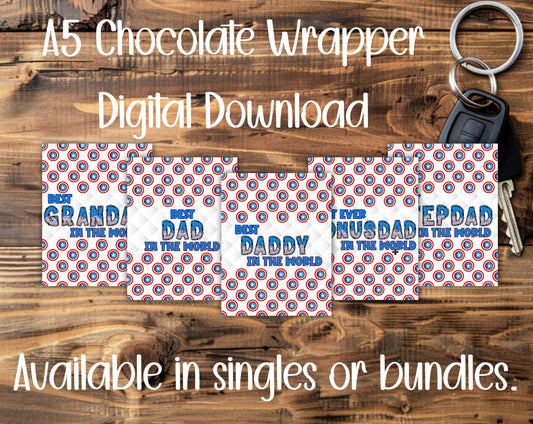 FATHER'S DAY CAPT. AM A5 CHOCOLATE WRAPPERS BUNDLE - DIGITAL DOWNLOAD
