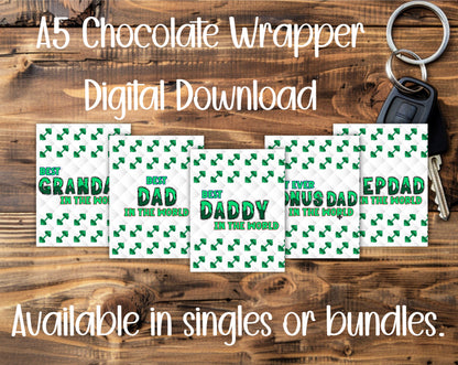 FATHER'S DAY HULK A5 CHOCOLATE WRAPPERS BUNDLE - DIGITAL DOWNLOAD