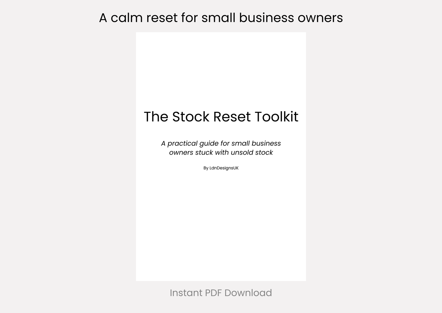 THE STOCK RESET TOOLKIT - Inventory & Clearance Guide for Small Business Owners