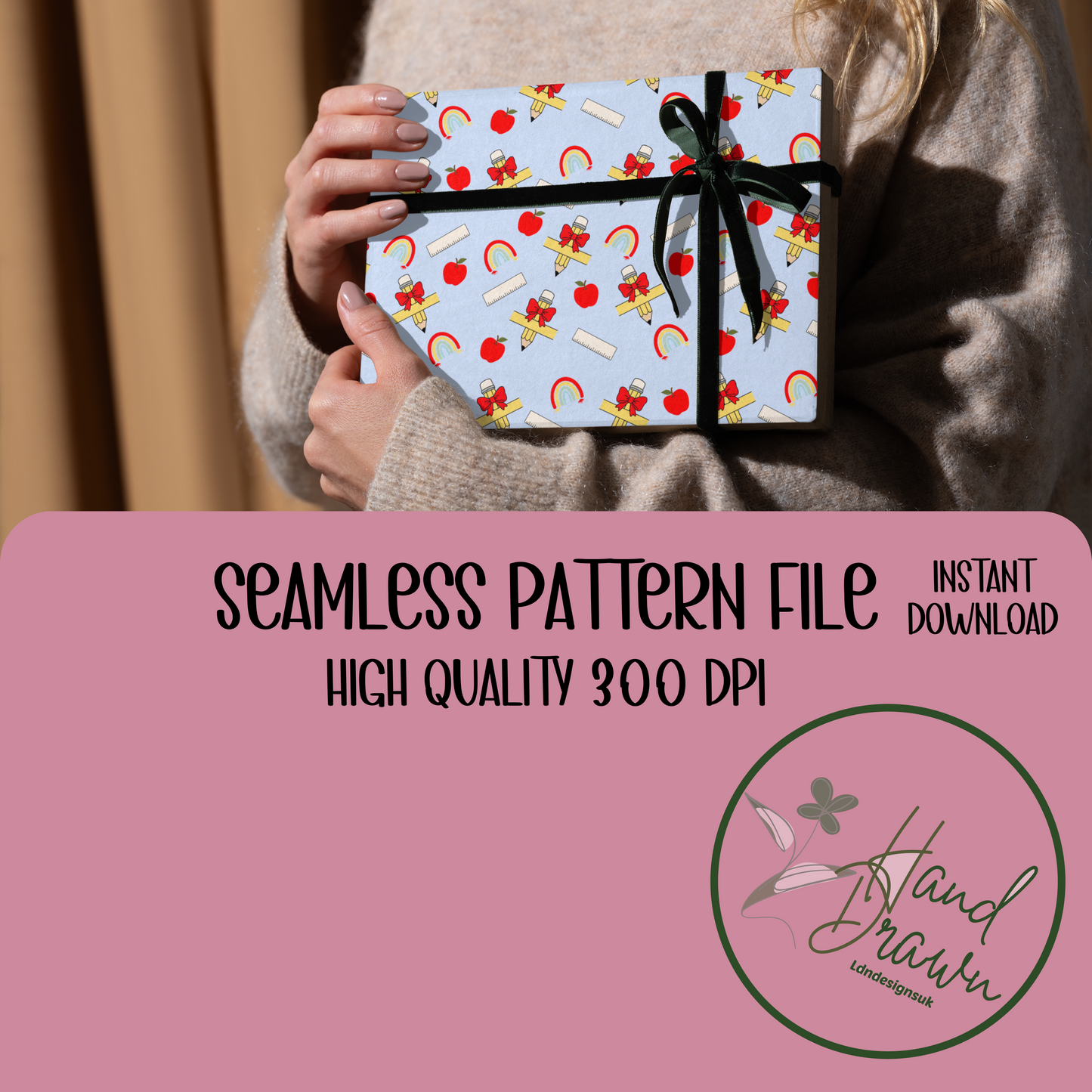 Teacher seamless pattern PNG DOWNLOAD