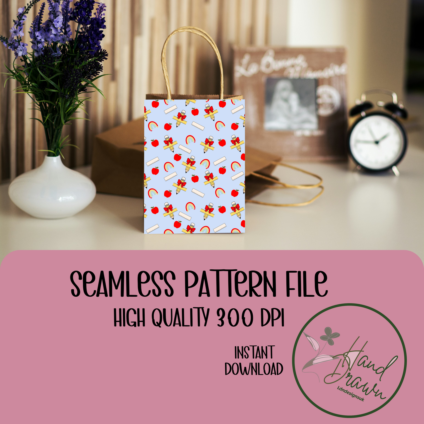 Teacher seamless pattern PNG DOWNLOAD
