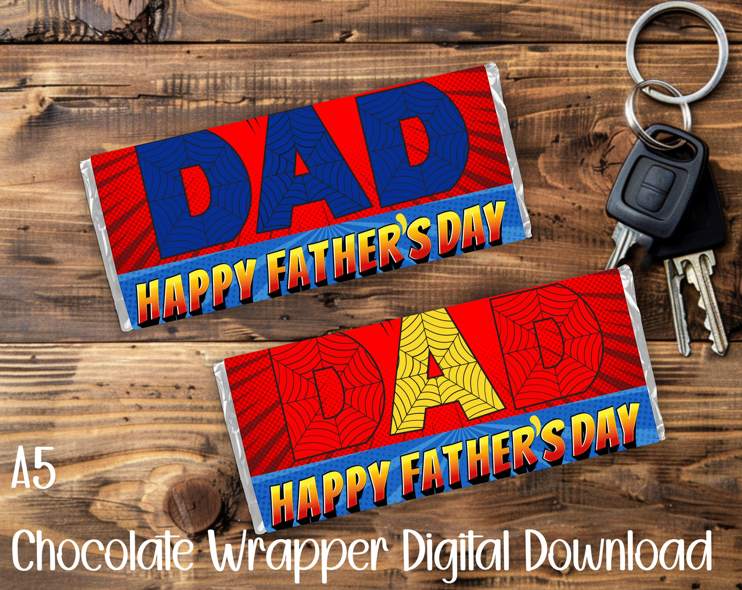FATHER'S DAY HEROES A5 CHOCOLATE WRAPPER BUNDLE - DIGITAL DOWNLOAD