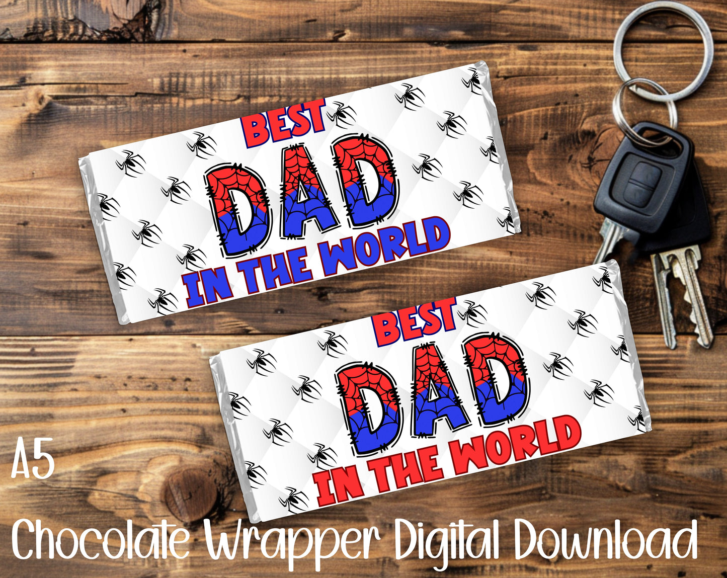FATHER'S DAY SPIDER A5 CHOCOLATE WRAPPERS BUNDLE - DIGITAL DOWNLOAD