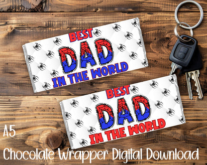 FATHER'S DAY SPIDER A5 CHOCOLATE WRAPPERS BUNDLE - DIGITAL DOWNLOAD