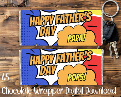 FATHER'S DAY A5 CHOCOLATE WRAPPERS BUNDLE - DIGITAL DOWNLOAD