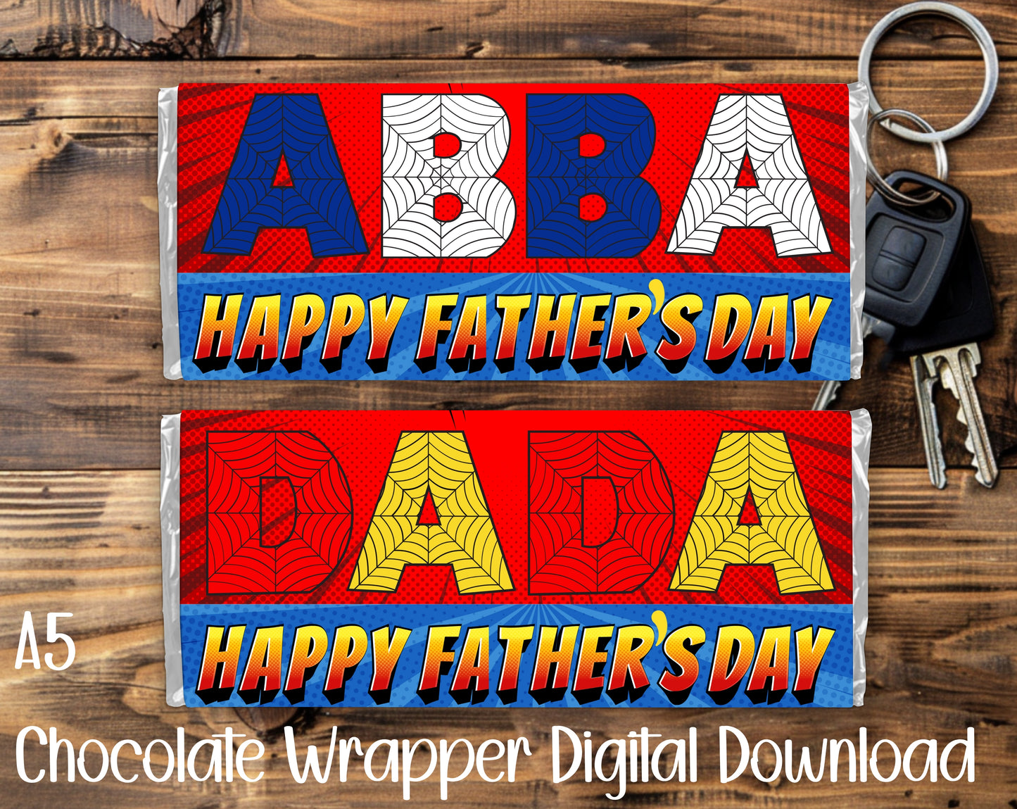 FATHER'S DAY HEROES A5 CHOCOLATE WRAPPER BUNDLE - DIGITAL DOWNLOAD