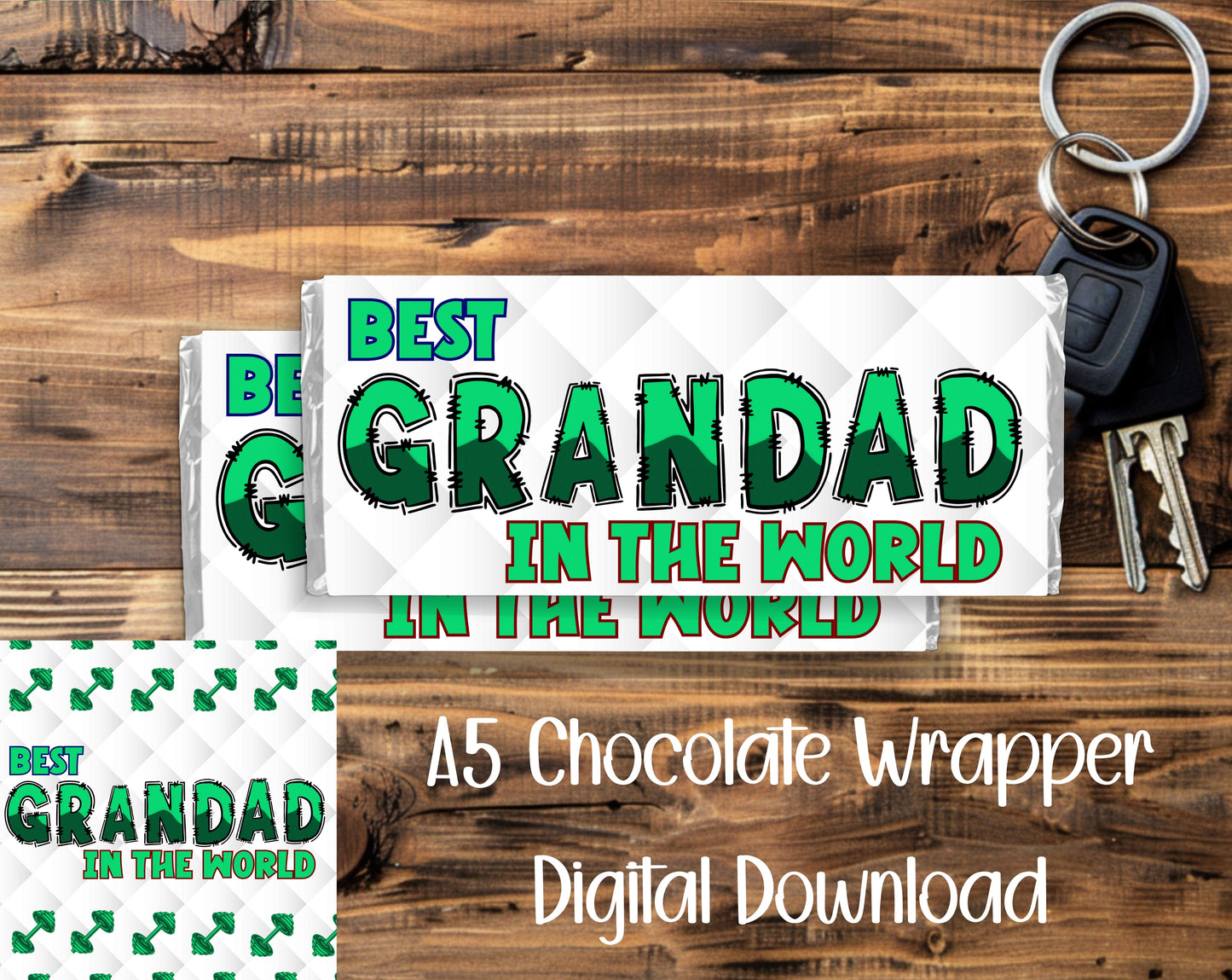 FATHER'S DAY HULK A5 CHOCOLATE WRAPPERS BUNDLE - DIGITAL DOWNLOAD