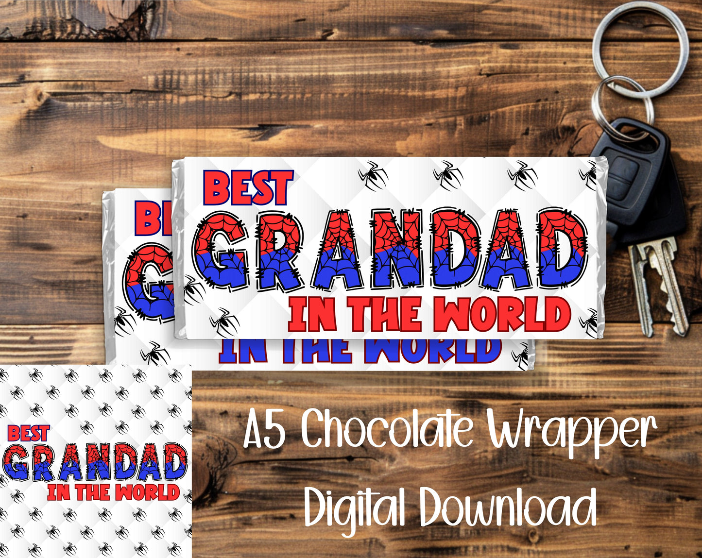 FATHER'S DAY SPIDER A5 CHOCOLATE WRAPPERS BUNDLE - DIGITAL DOWNLOAD