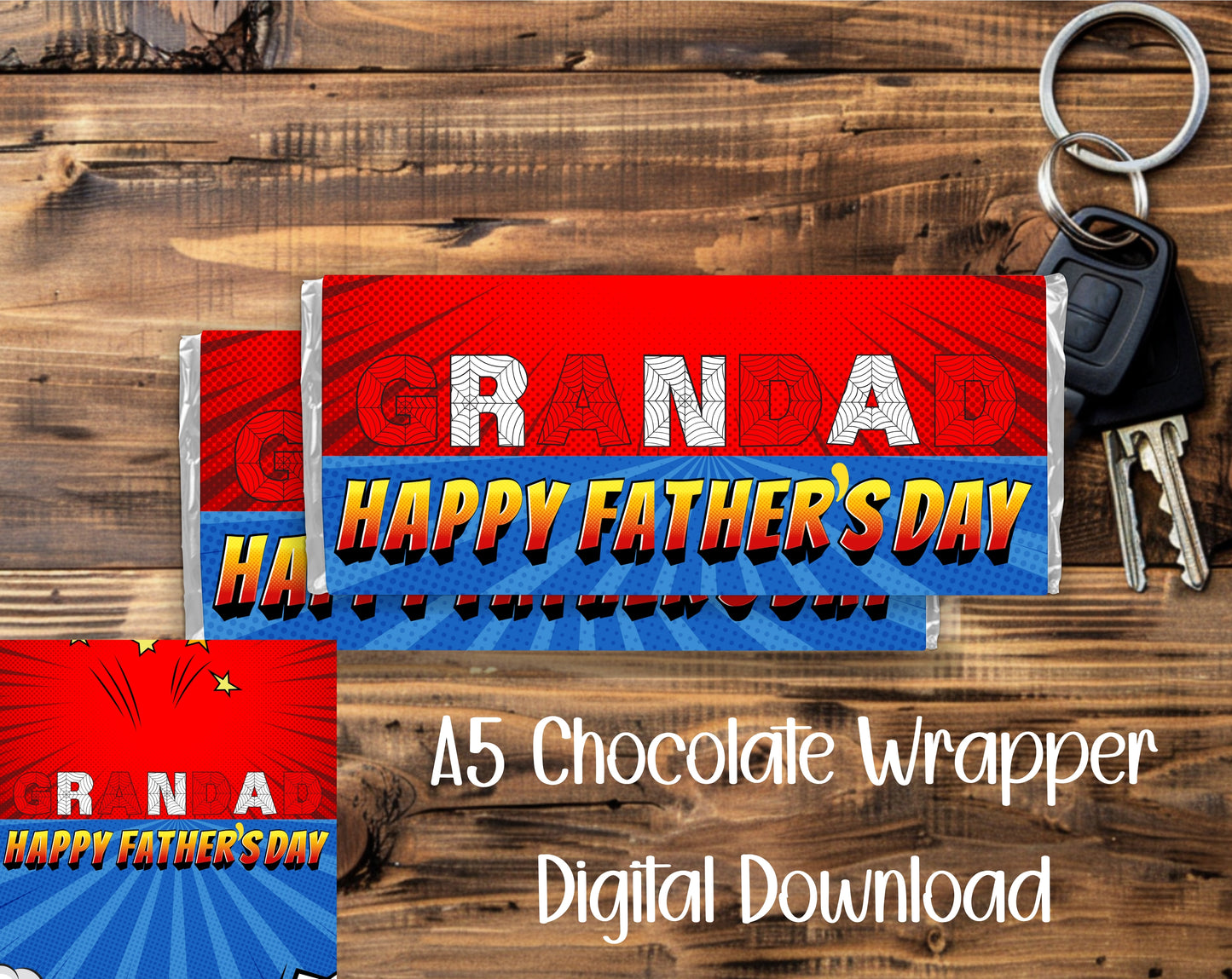 FATHER'S DAY HEROES A5 CHOCOLATE WRAPPER BUNDLE - DIGITAL DOWNLOAD