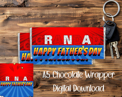 FATHER'S DAY HEROES A5 CHOCOLATE WRAPPER BUNDLE - DIGITAL DOWNLOAD