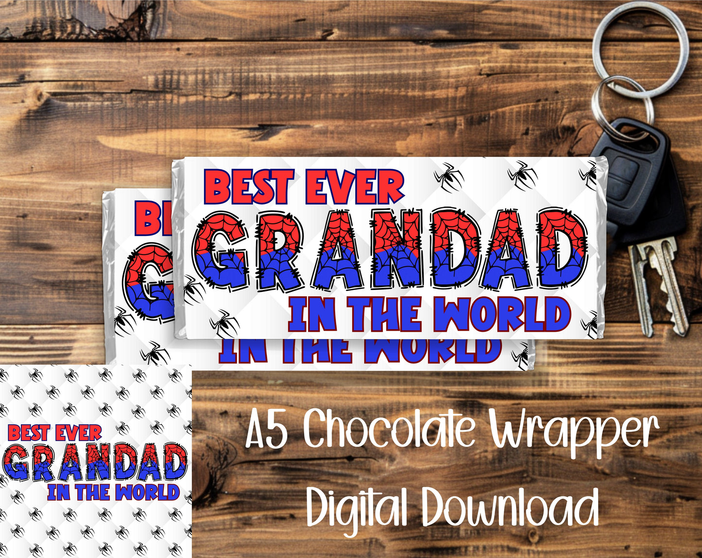 FATHER'S DAY SPIDER A5 CHOCOLATE WRAPPERS BUNDLE - DIGITAL DOWNLOAD