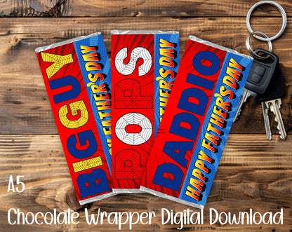 FATHER'S DAY HEROES A5 CHOCOLATE WRAPPER BUNDLE - DIGITAL DOWNLOAD