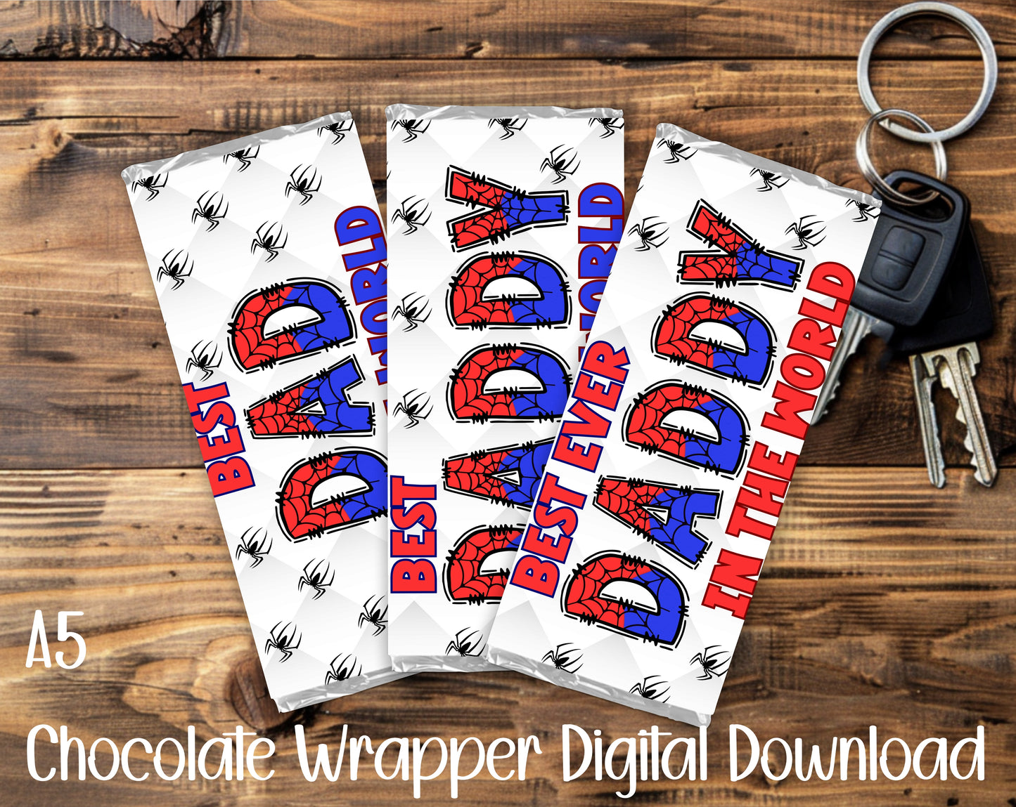 FATHER'S DAY SPIDER A5 CHOCOLATE WRAPPERS BUNDLE - DIGITAL DOWNLOAD