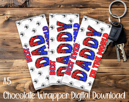 FATHER'S DAY SPIDER A5 CHOCOLATE WRAPPERS BUNDLE - DIGITAL DOWNLOAD