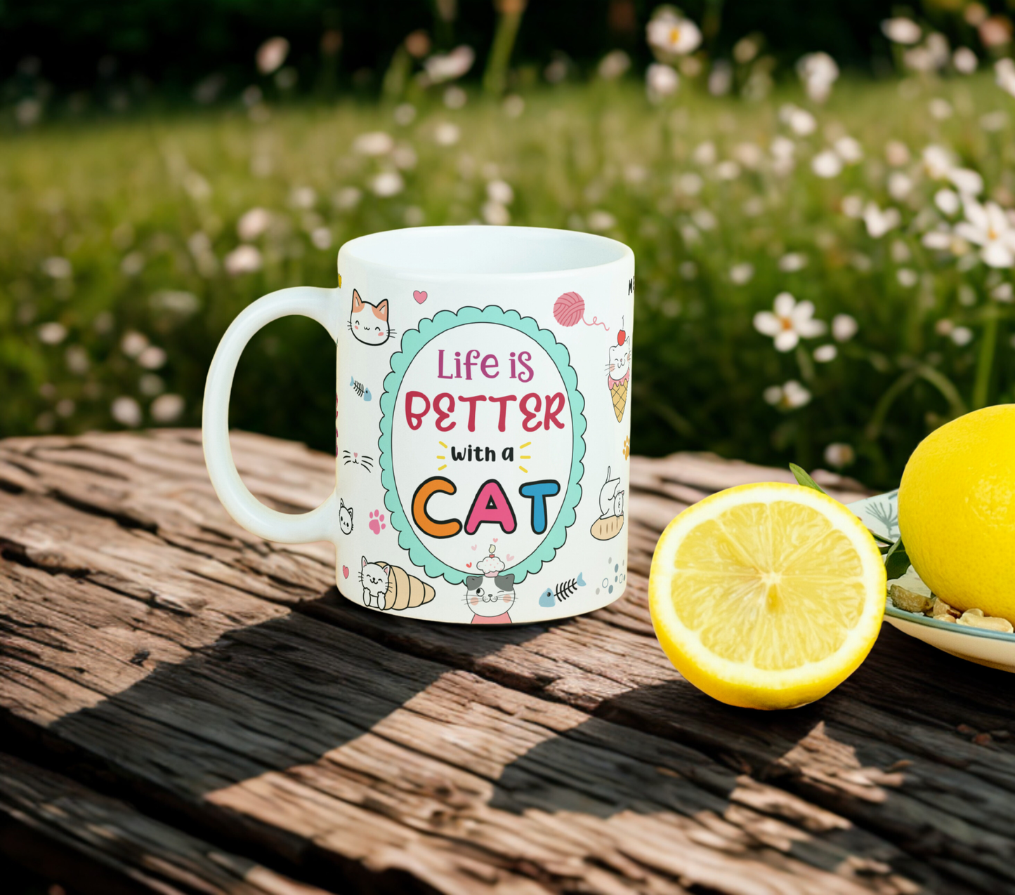 Life Is Better With A Cat MUG SUBLIMATION PRINT