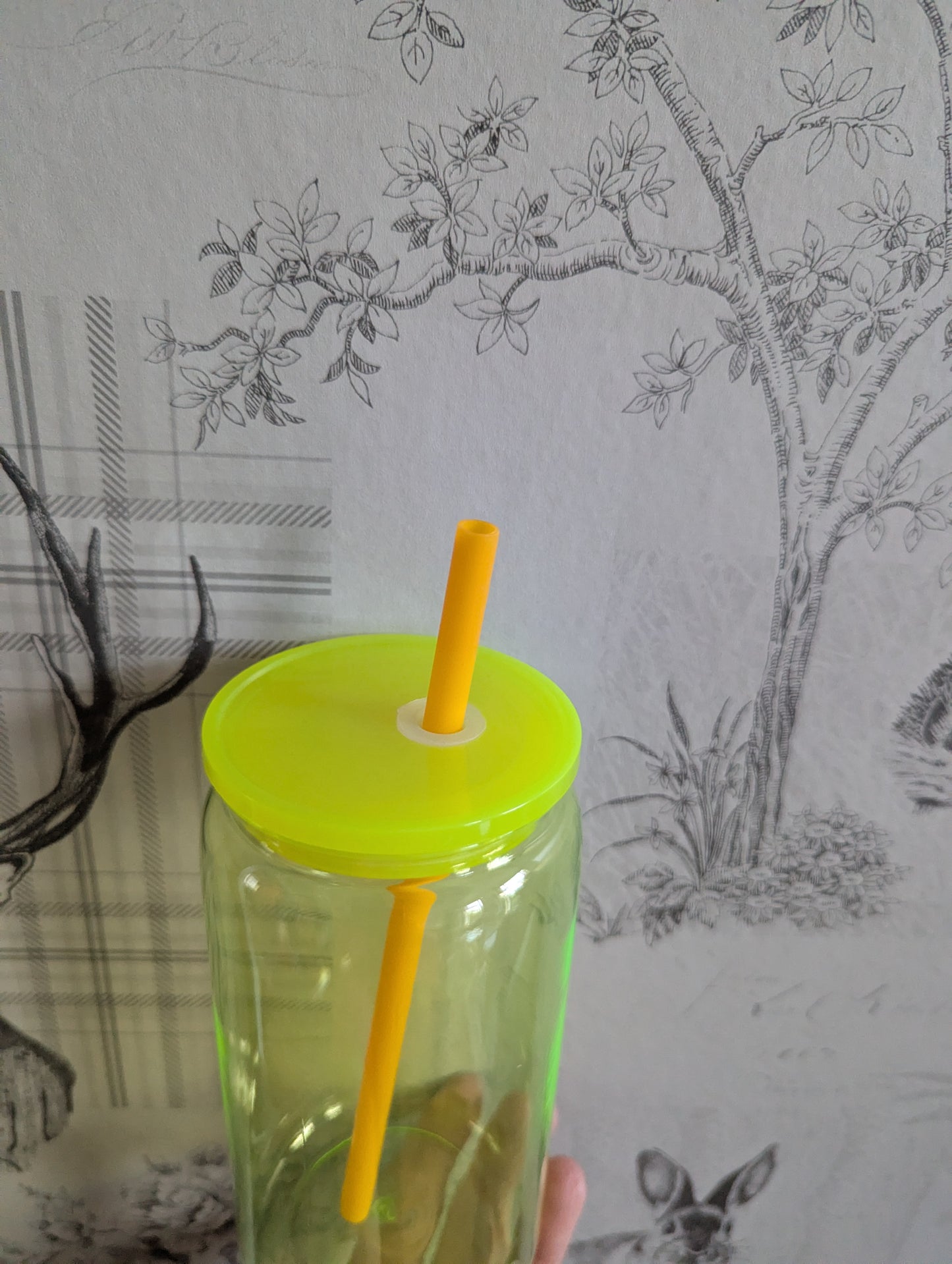 16oz NEON TRANSPARENT YELLOW Plastic Libbey Can Cups