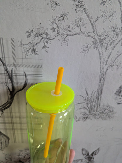 16oz NEON TRANSPARENT YELLOW Plastic Libbey Can Cups