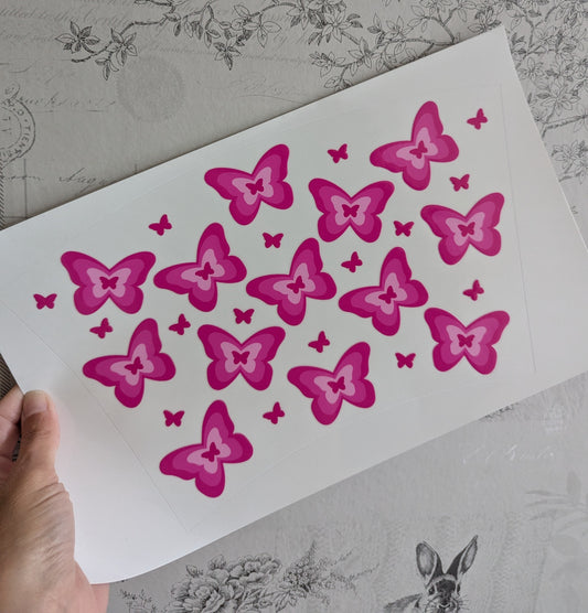 24oz Curved UVDTF - Butterflies