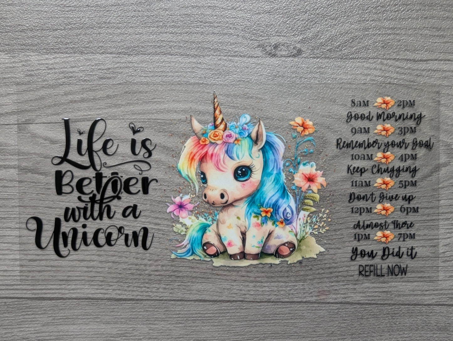 16oz straight UVDTF - unicorn