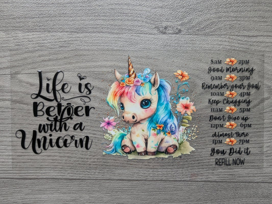 16oz straight UVDTF - unicorn