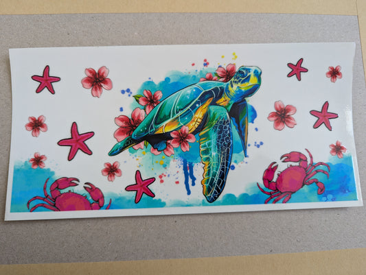 16oz straight UVDTF - turtle