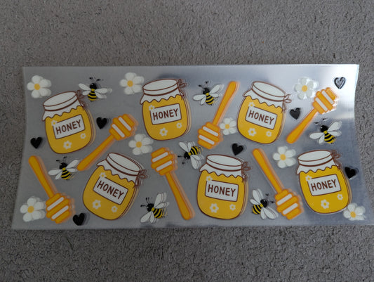 16oz straight UVDTF - bees + honey