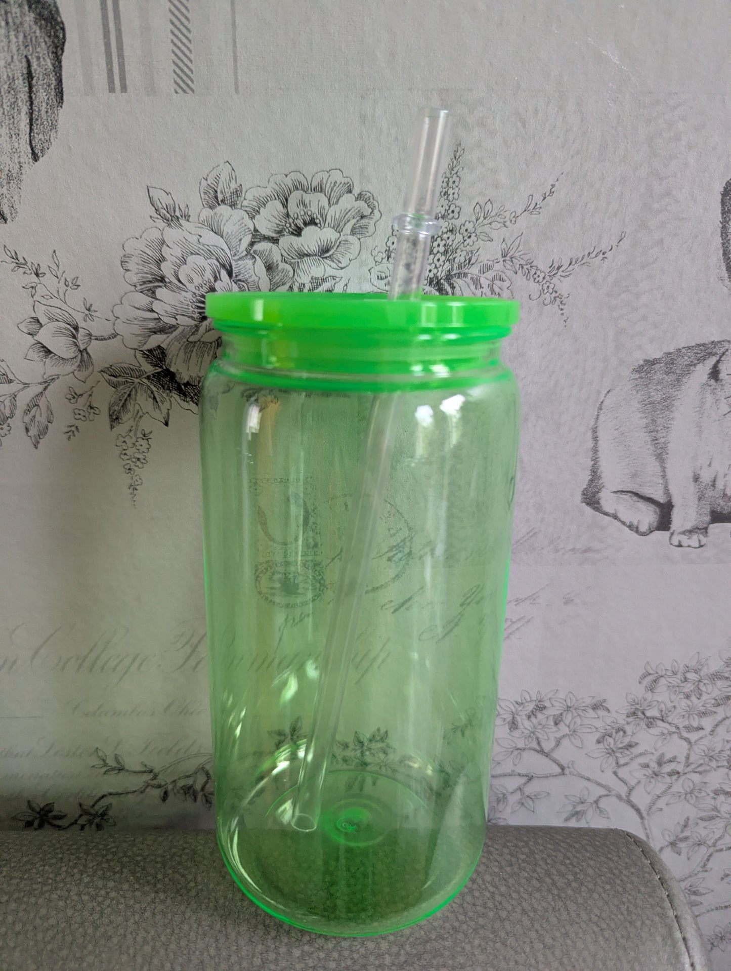 16oz NEON TRANSPARENT GREEN Plastic Libbey Can Cups