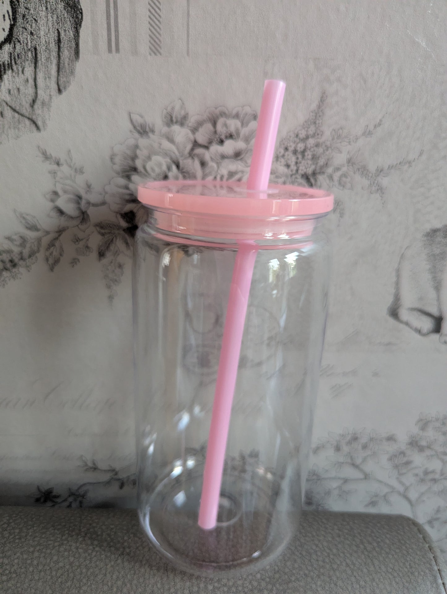 16oz Clear Light Pink Plastic Libbey Can Cups