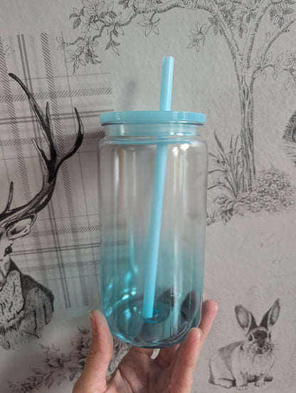 16oz Ombre BLUE Libbey Can Cups