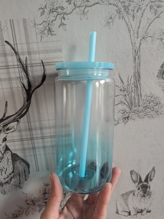 16oz Ombre BLUE Libbey Can Cups
