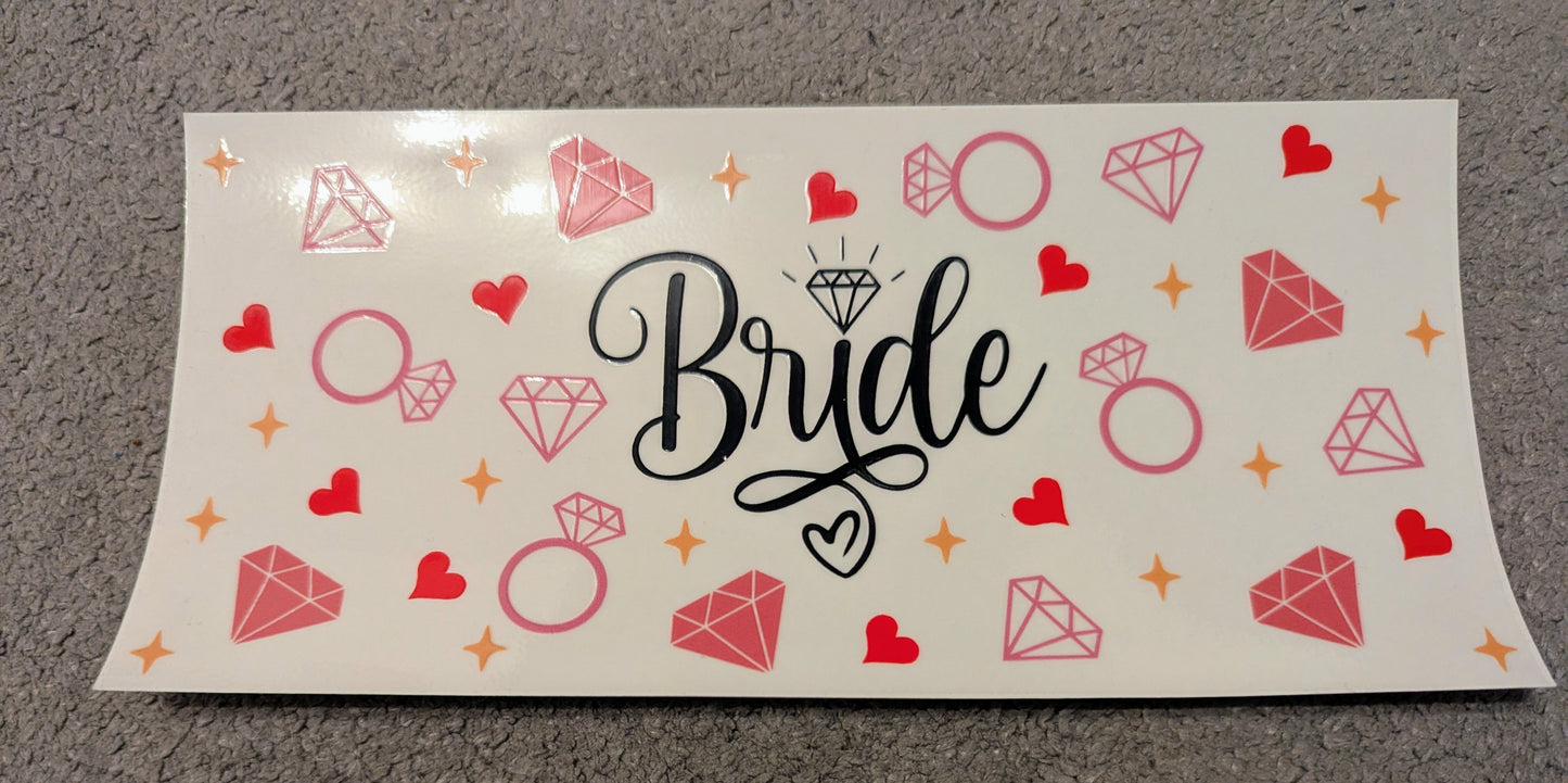 16oz straight UVDTF - bride/bridal