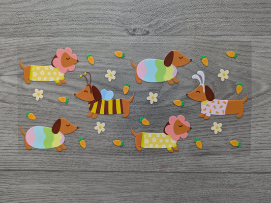 16oz straight UVDTF - sausage dogs - Daschund