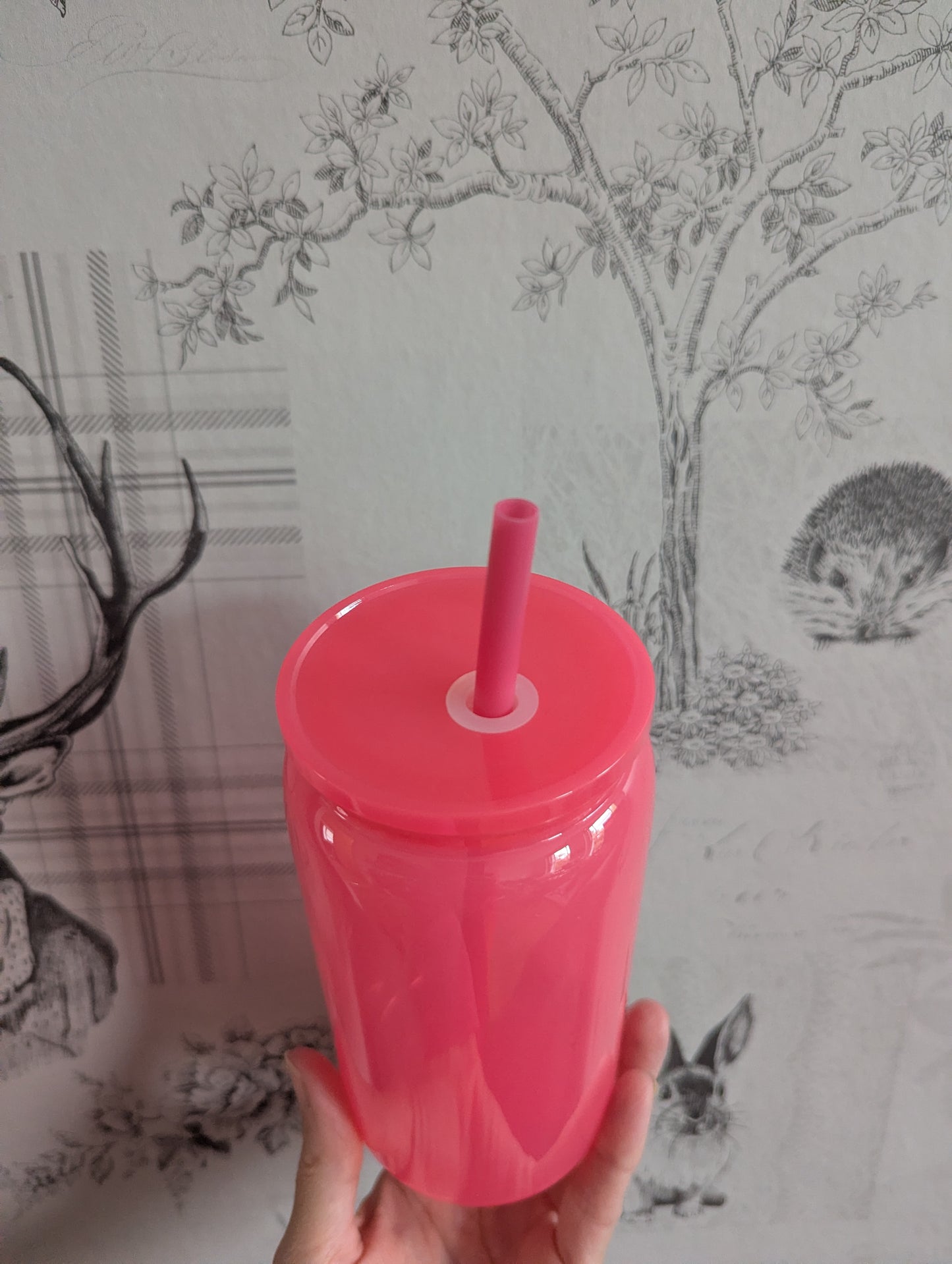 16oz NEON PINK Plastic Libbey Can Cups