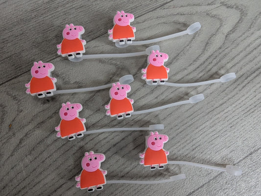 1 x Straw Topper - pig