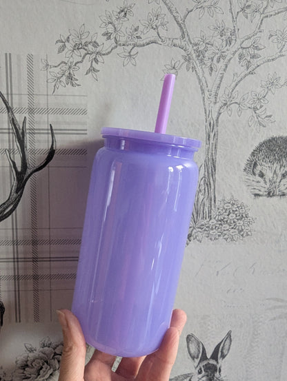 16oz FULL JELLY PURPLE Plastic Libbey Can Cups