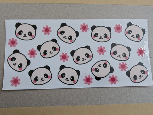 16oz straight UVDTF - panda